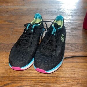 Skechers Black and Pink Women's Shoes